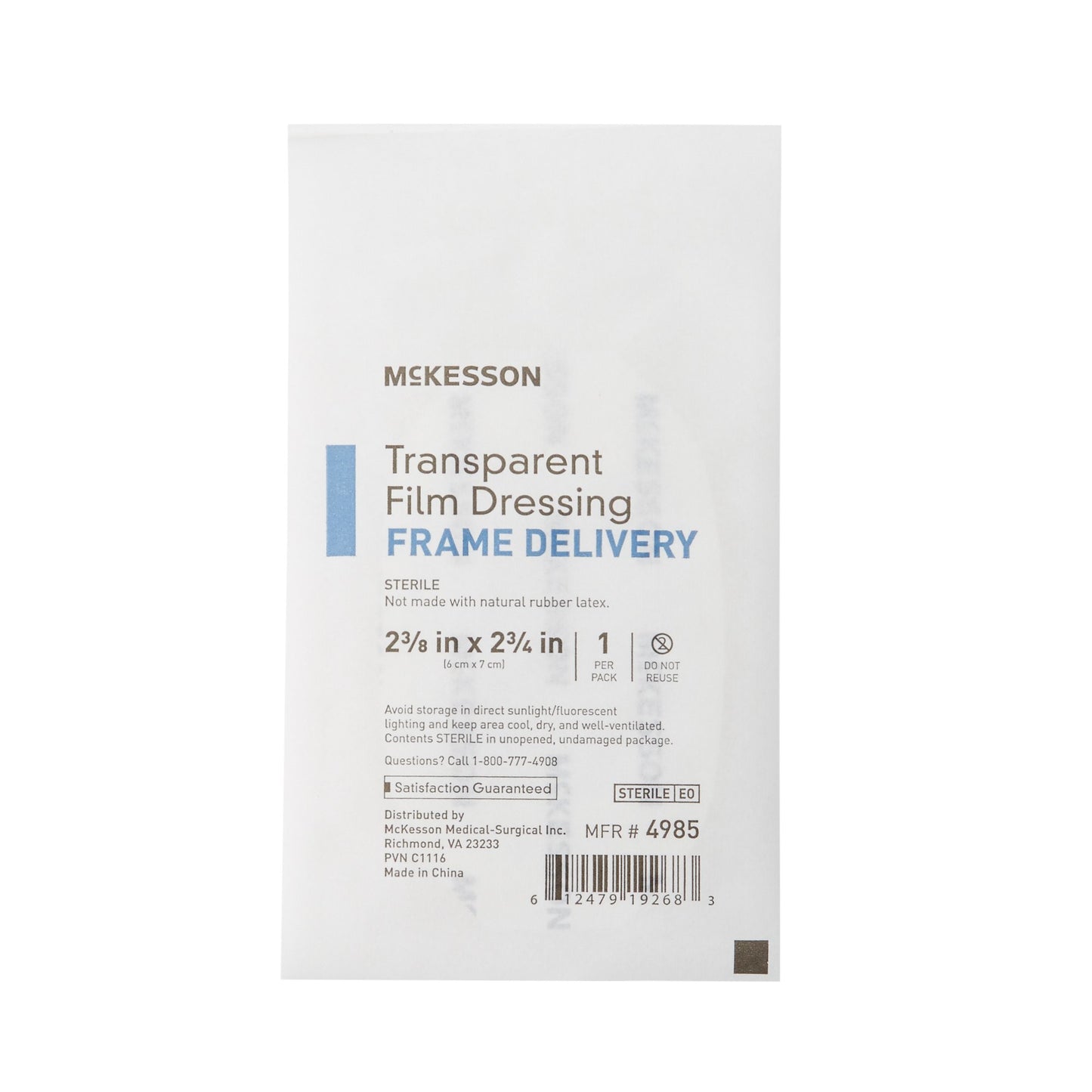 McKesson Octagonal Sterile Dressing with Frame-Style Delivery, 6 x 7 Centimeter