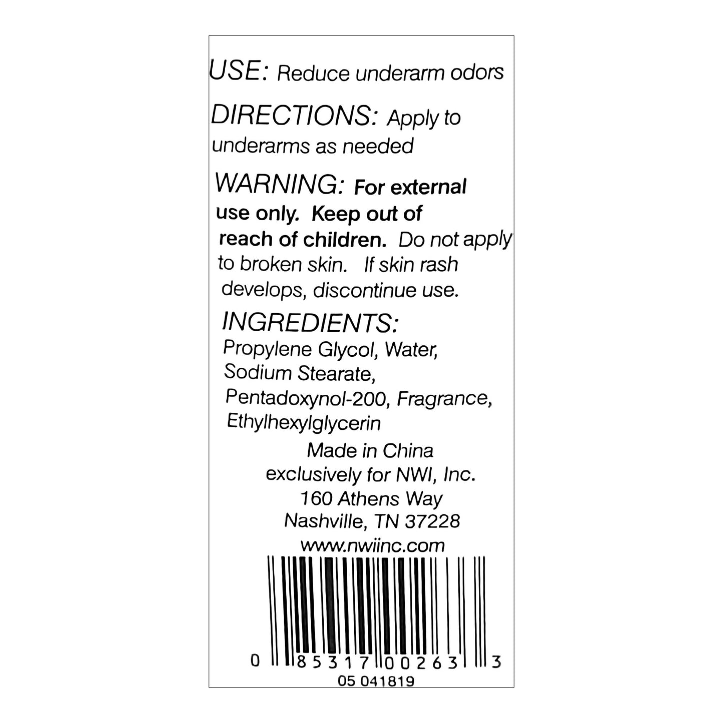 Freshscent Deodorant, Solid Stick, 1.6 oz. Scented