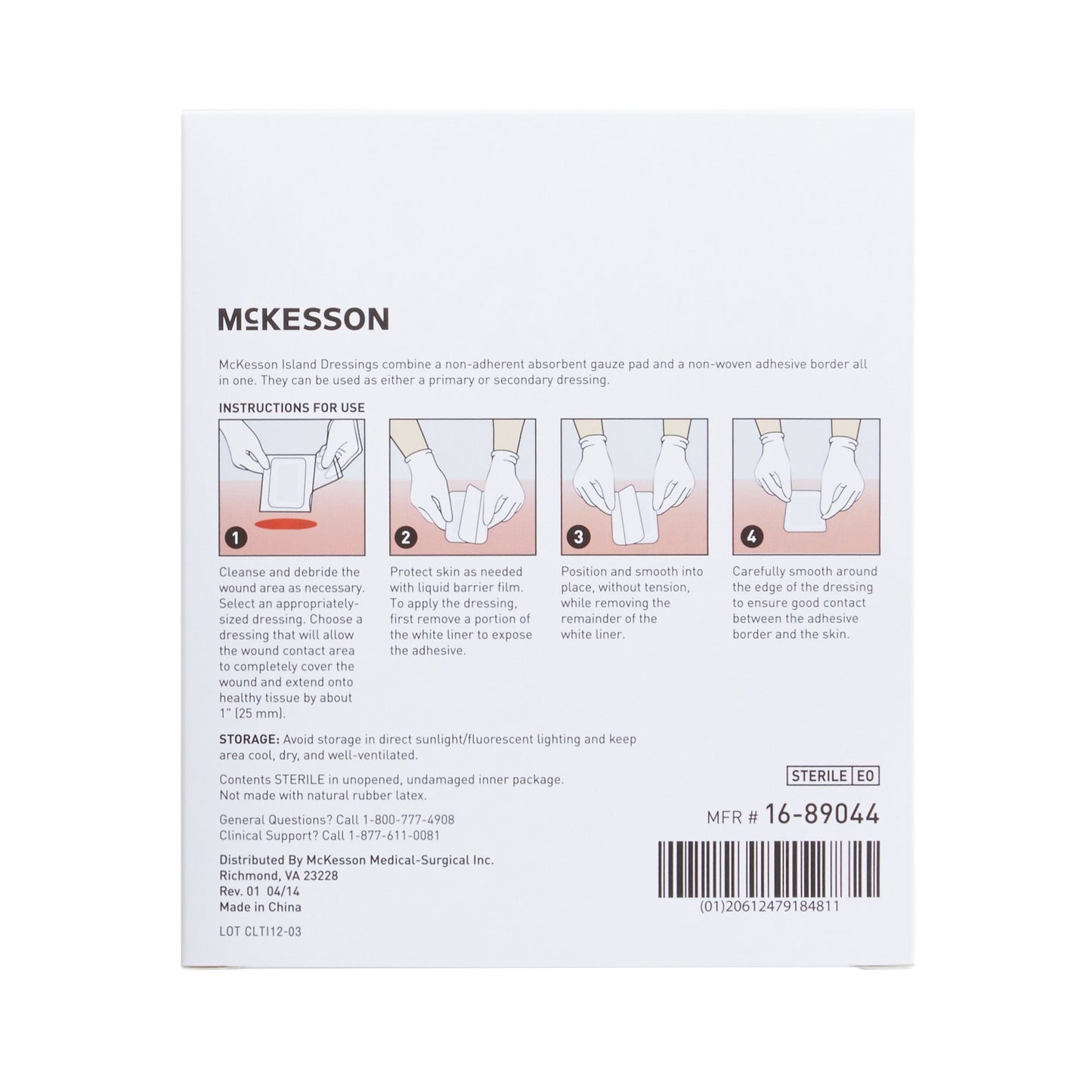 McKesson Adhesive Dressing, 4 x 4 Inch