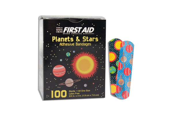 American White Cross First Aid Kid Design, Planets and Stars, Adhesive Strips