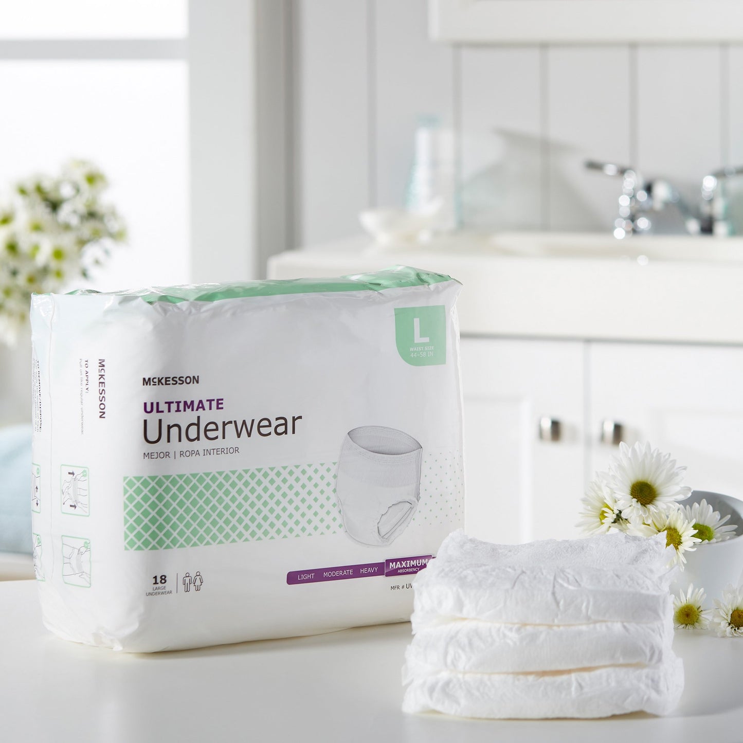 McKesson Ultimate Heavy Absorbency Incontinence Underwear, Large