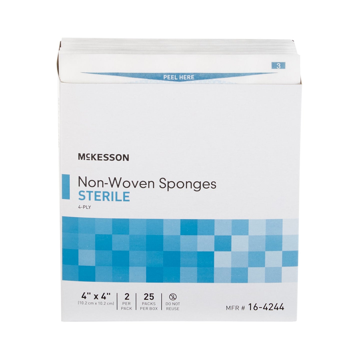 McKesson Sterile Nonwoven Sponge, 4 x 4 Inch, 4-Ply