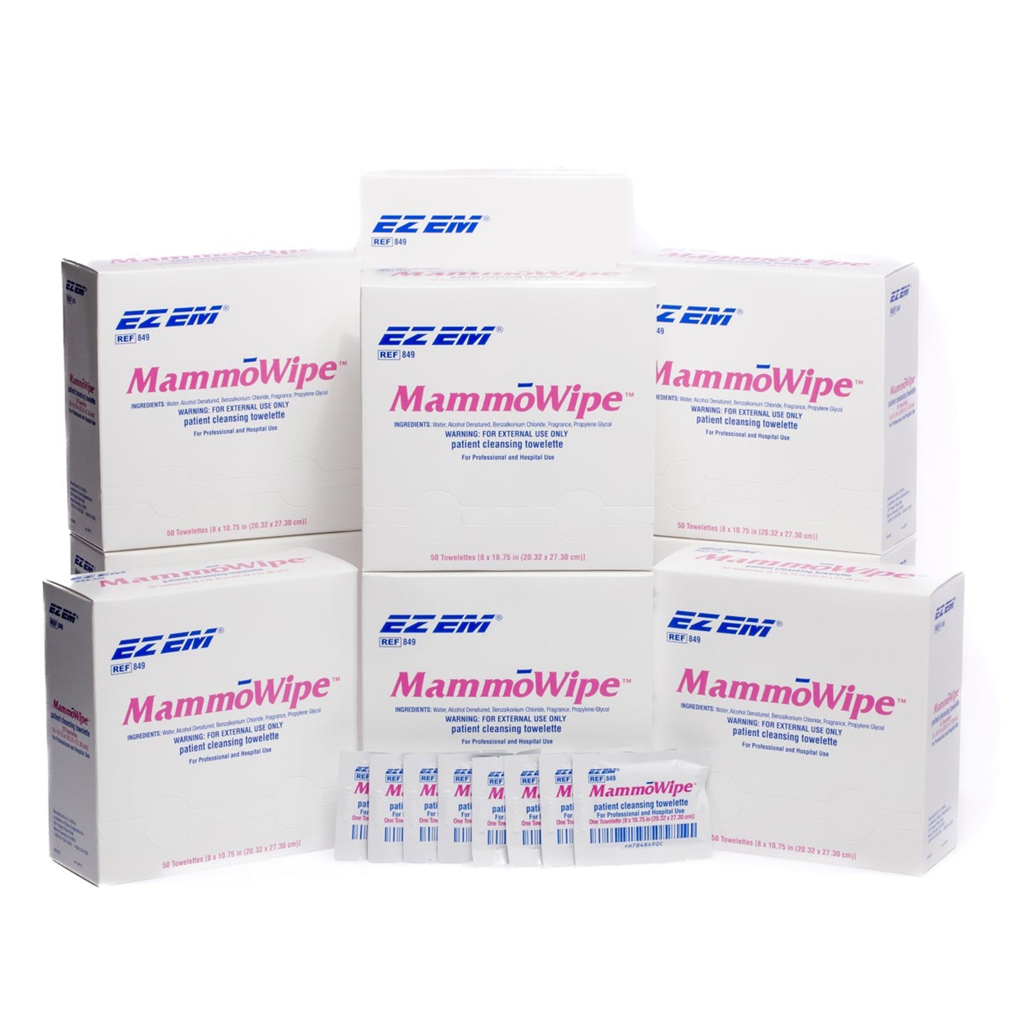 EZ EM Mammography Wipe 5x5in Scented Benzalkonium Chloride Ethyl Alcohol 600103