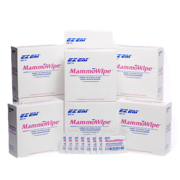 EZ EM Mammography Wipe 5x5in Scented Benzalkonium Chloride Ethyl Alcohol 600103