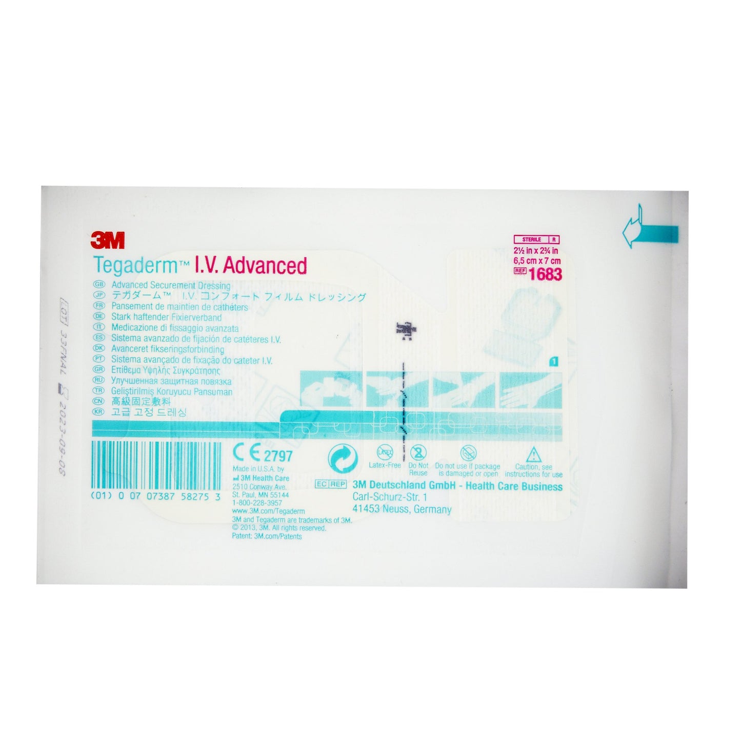 3M™ Tegaderm™ IV Advanced Securement Dressing, 2¾ x 2½ Inch