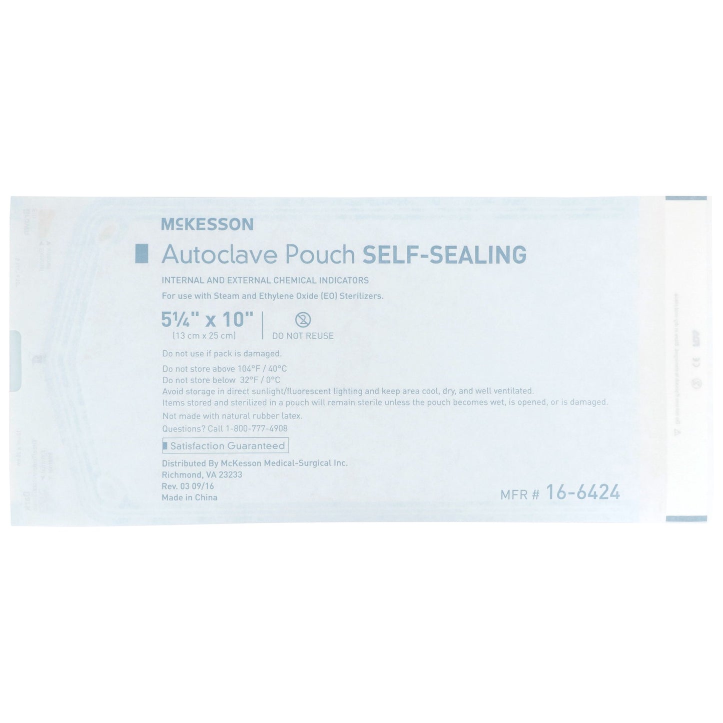 McKesson Sterilization Pouch, 5¼ x 10 Inch
