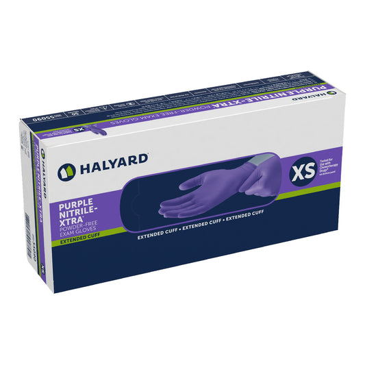 Purple Nitrile-Xtra™ Extended Cuff Length Exam Glove, Extra Small, Purple