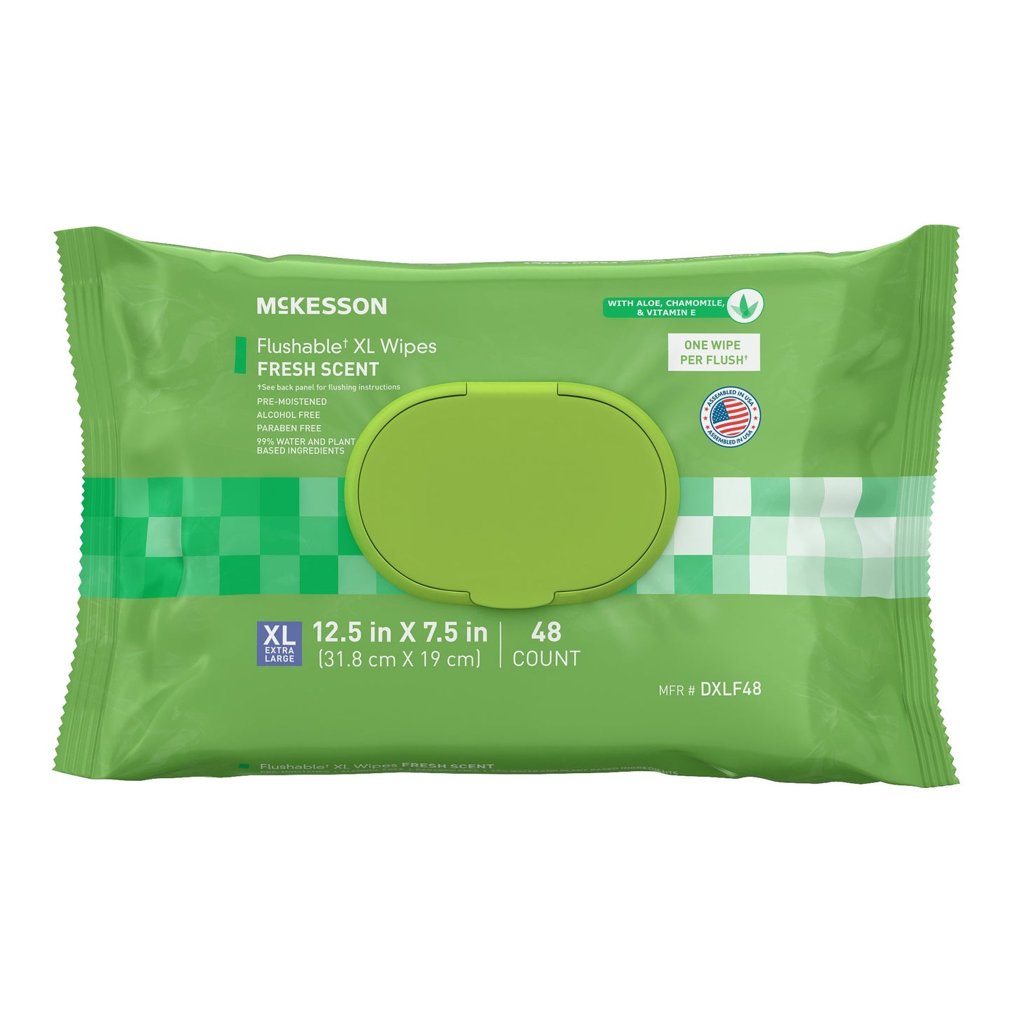 McKesson Flushable* Wet Wipes XL - Scented, 48 Wet Wipes per Pack