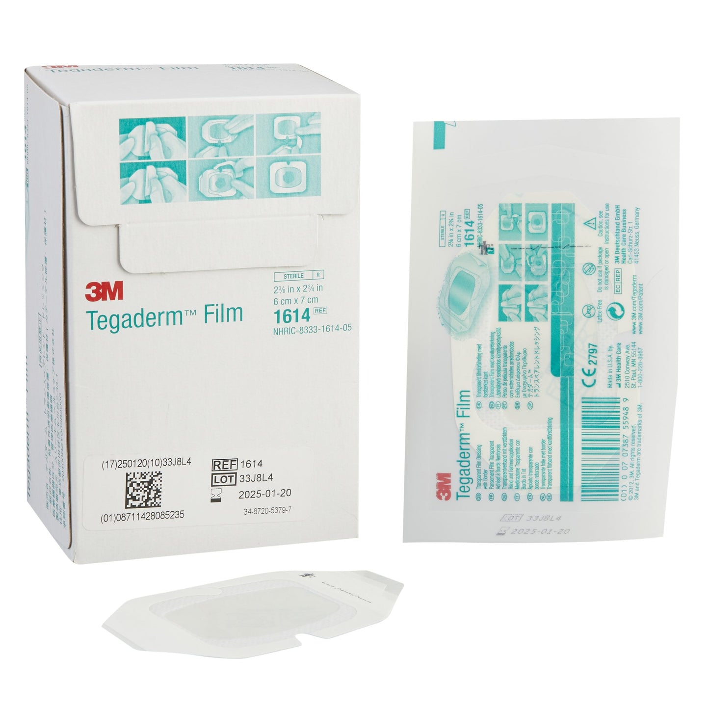 3M™ Tegaderm™ Rectangular Transparent Sterile Film Dressing, 2-3/8 x 2-3/4 Inch