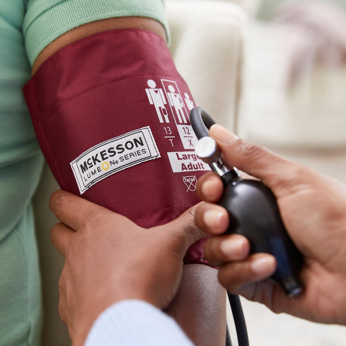 McKesson Lumeon™ Blood Pressure Cuff and Bulb, Large Cuff, 34 – 50 cm, Adult