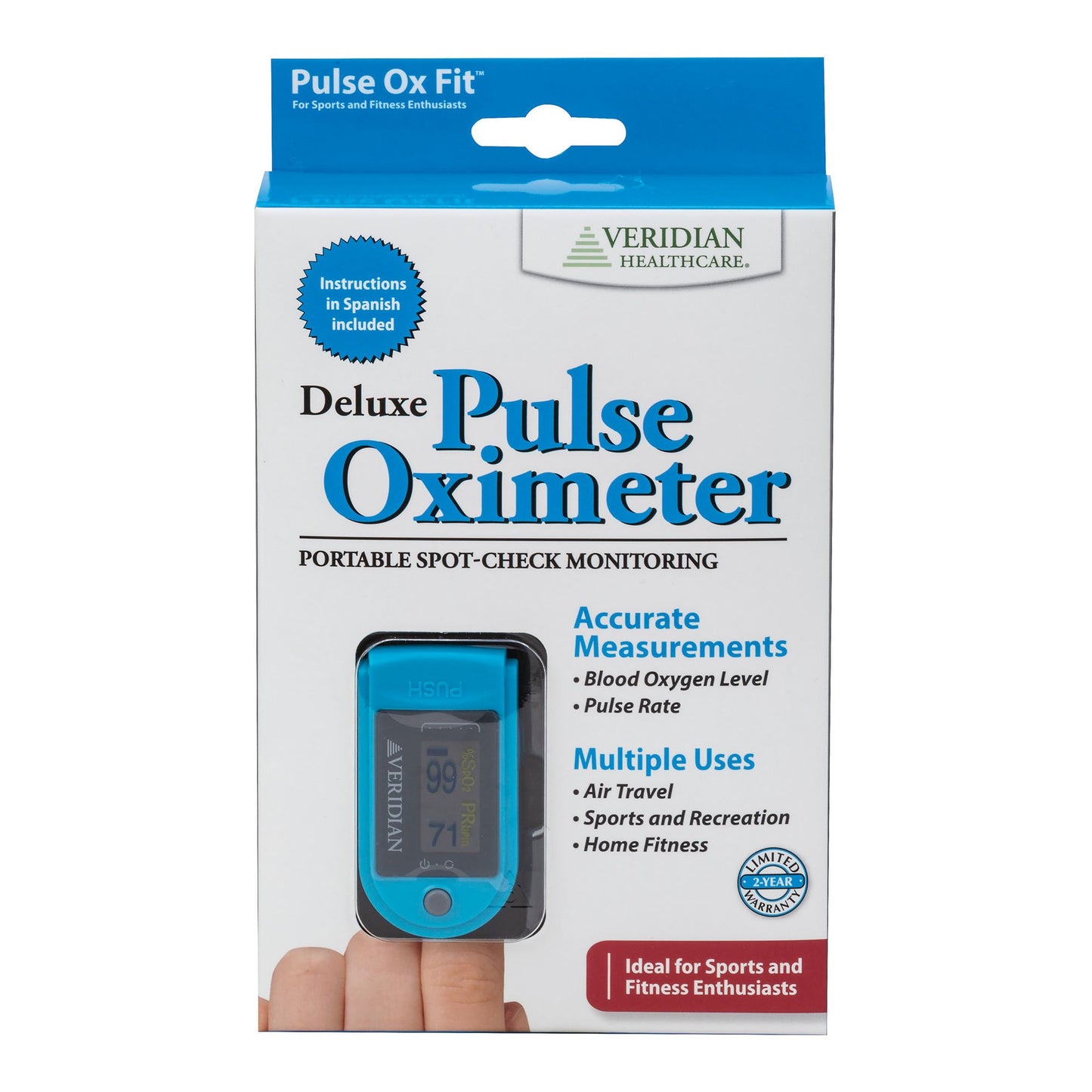 SmartHeart Fingertip Pulse Oximeter for Blood Oxygen Saturation, Deluxe