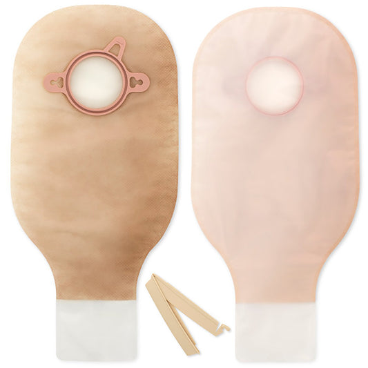 New Image™ Transparent Colostomy Pouch, Pre-cut to Fit 57 mm Stomas, Red Match