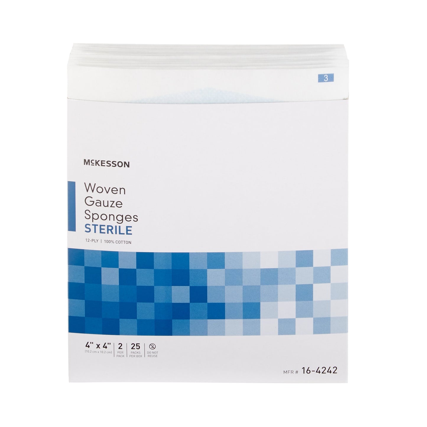 McKesson Sterile Gauze Sponge, 4 x 4 Inch, 12-Ply