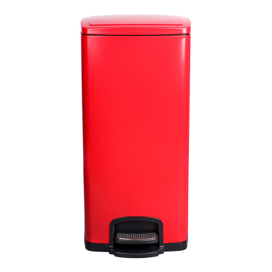 McKesson Red Square Step-On Trash Can, 8 gallon