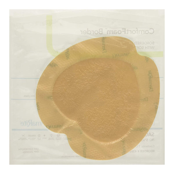ComfortFoam™ Border Foam Wound Dressing w/ Adhesive, Sacral 18.4 x 18.4 cm