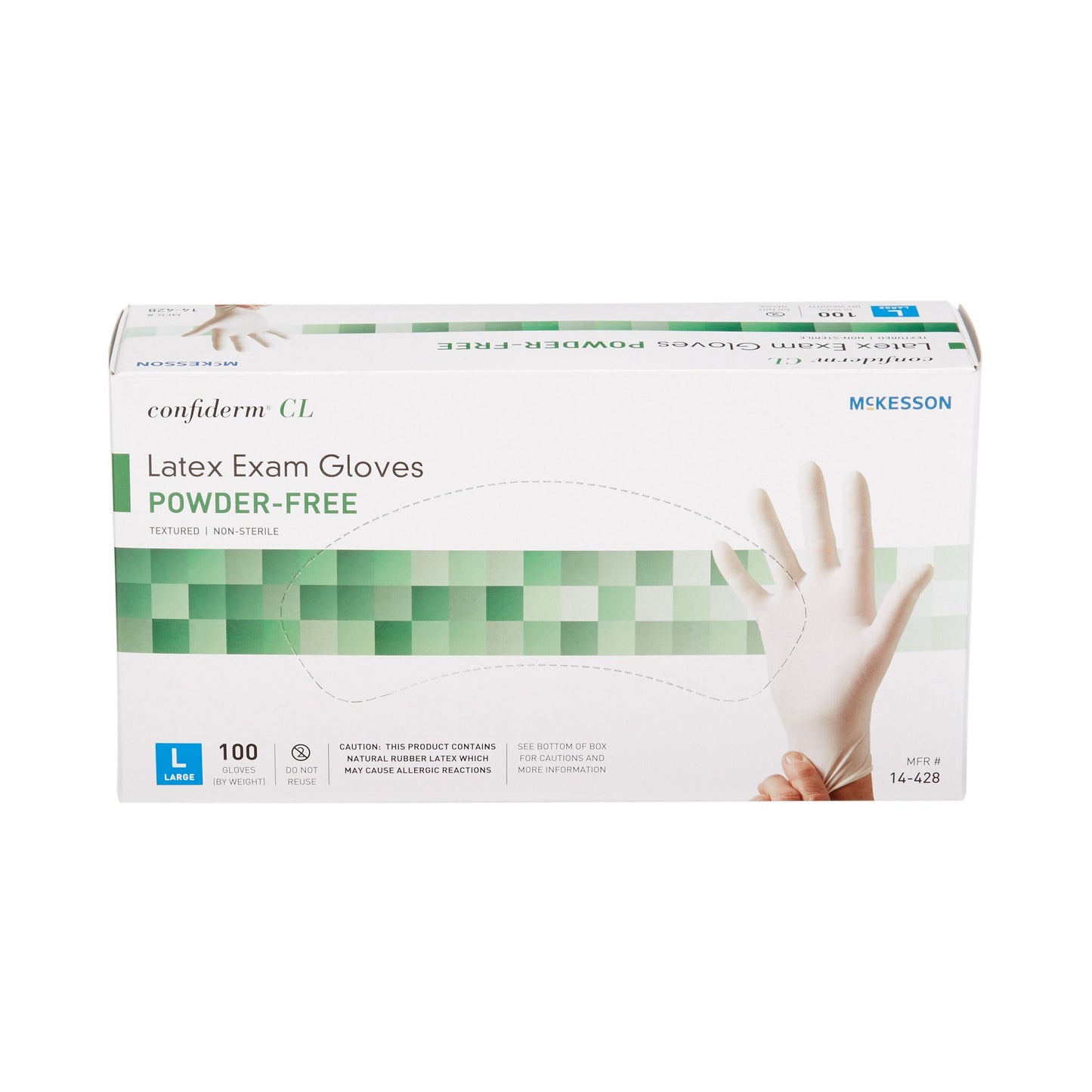McKesson Confiderm® CL Latex Exam Glove, Large, Ivory