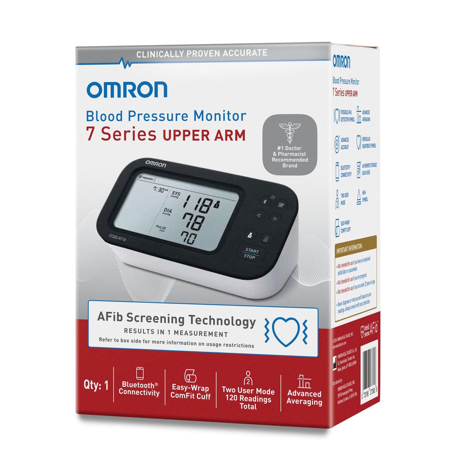 BP OMRON 7 SERIES UPPER ARM W/EASY WRAP (10/CS)