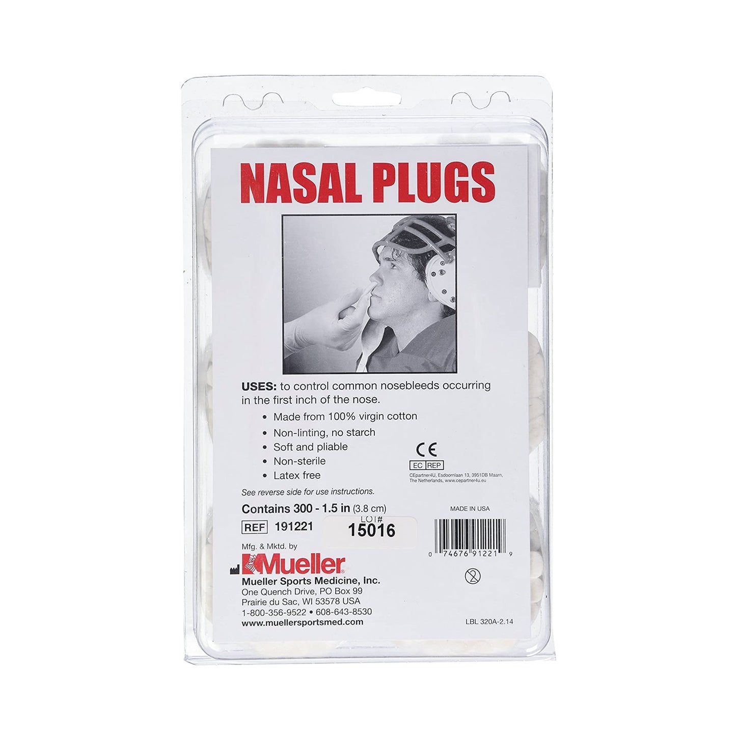 Mueller Sports Medicine Nasal Plug, 1½ Inch