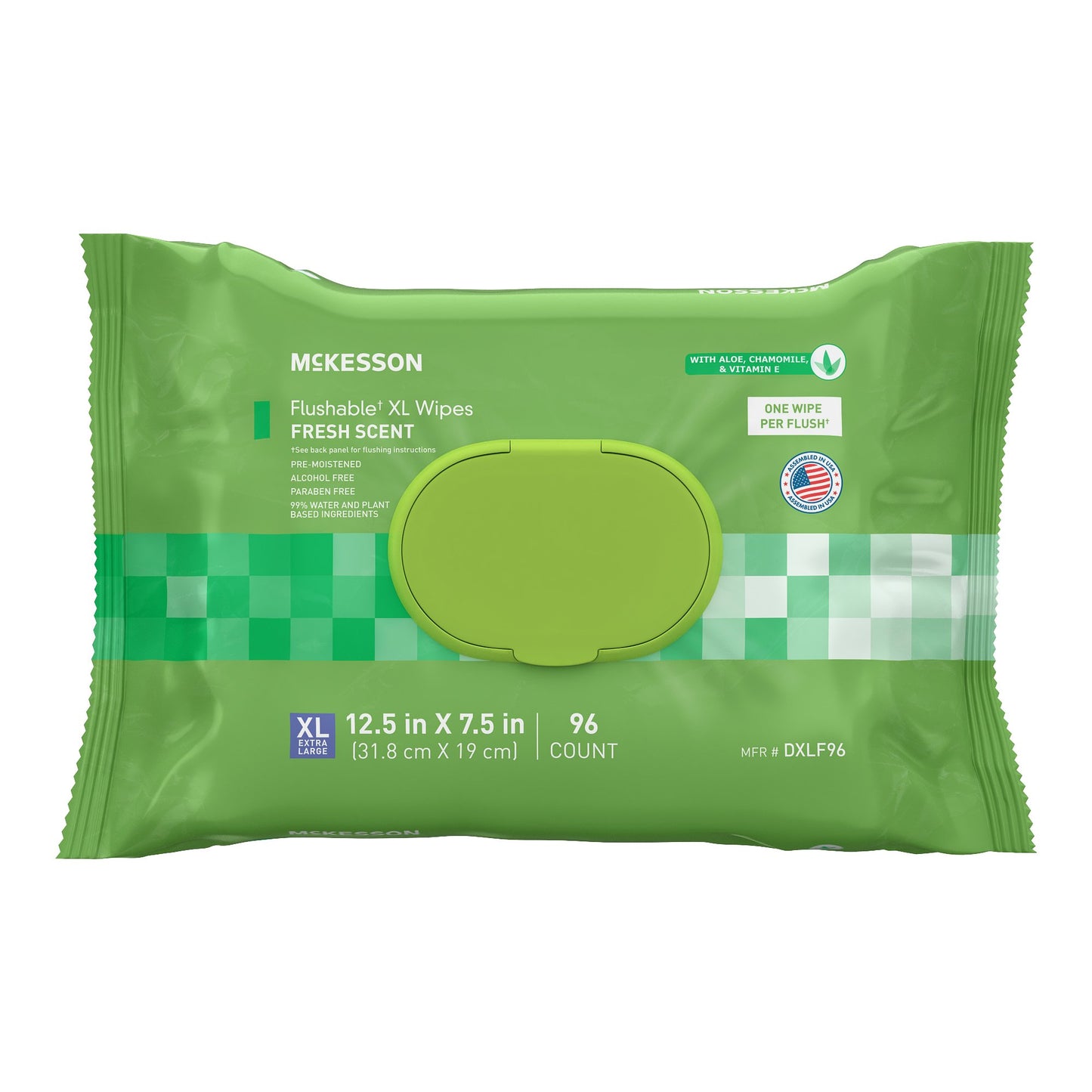 McKesson Flushable* Wet Wipes XL - Scented, 96 Wet Wipes per Pack