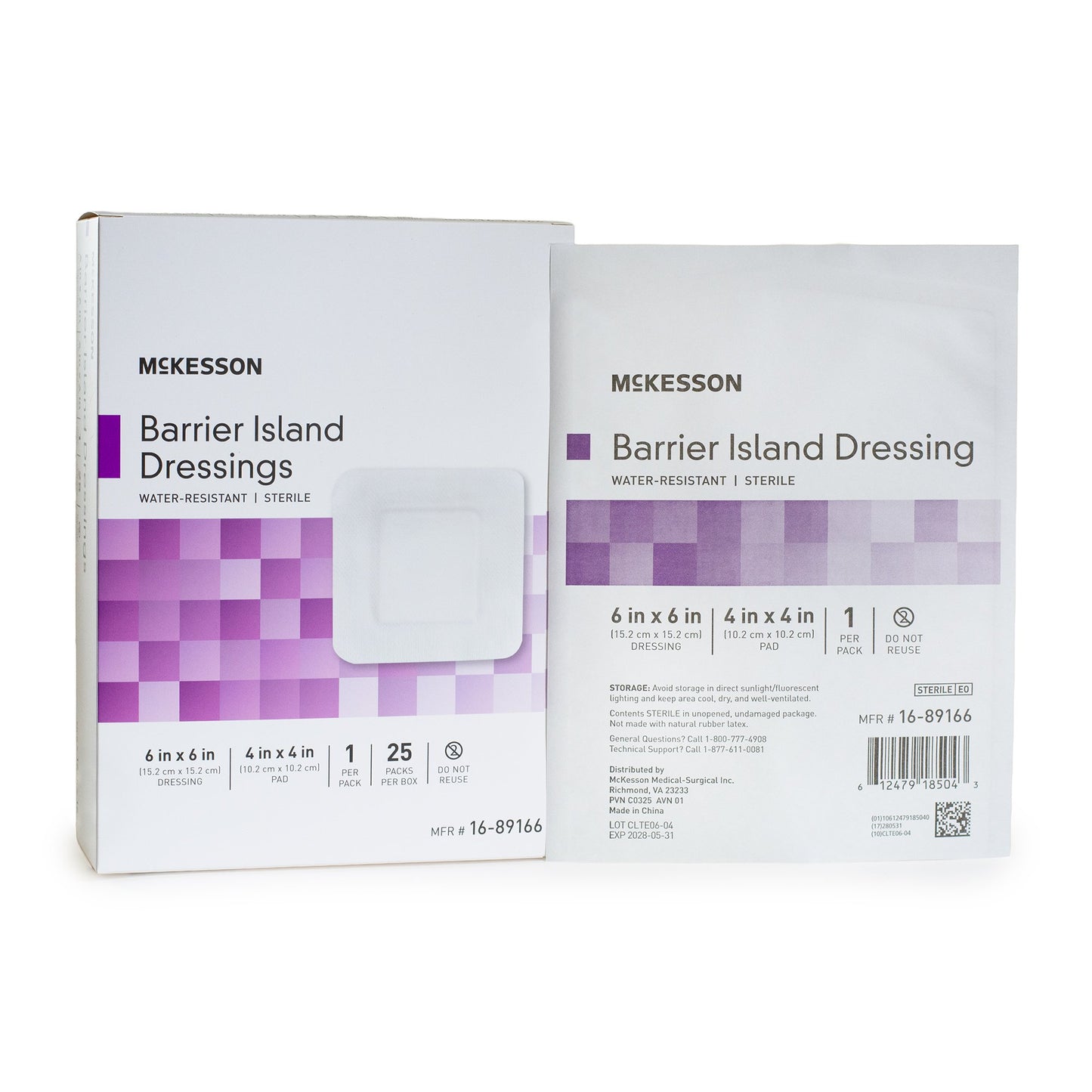 McKesson Composite Barrier Island Dressing, 6 x 6 Inch