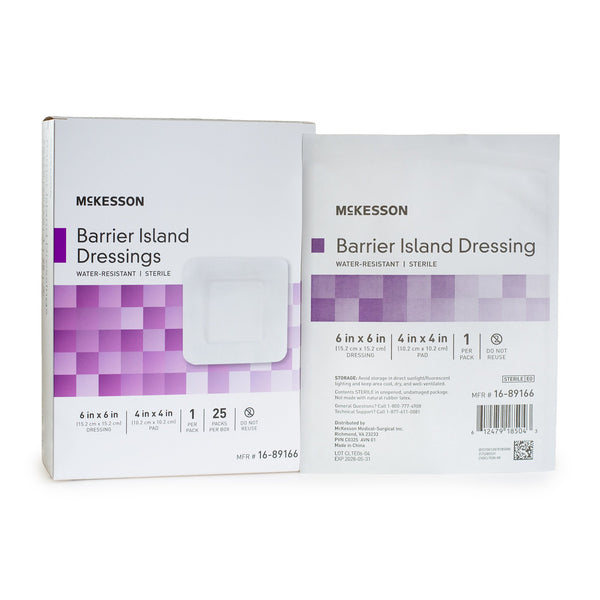 McKesson Composite Barrier Island Dressing, 6 x 6 Inch