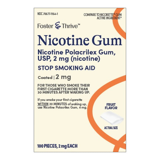 Foster & Thrive™ Nicotine Polacrilex 2 mg (Nicotine) Gum, Fruit Flavor