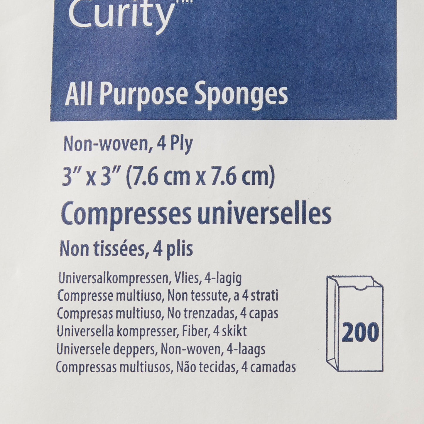 Curity™ Nonwoven Sponge, 3 x 3 Inch, 4-Ply
