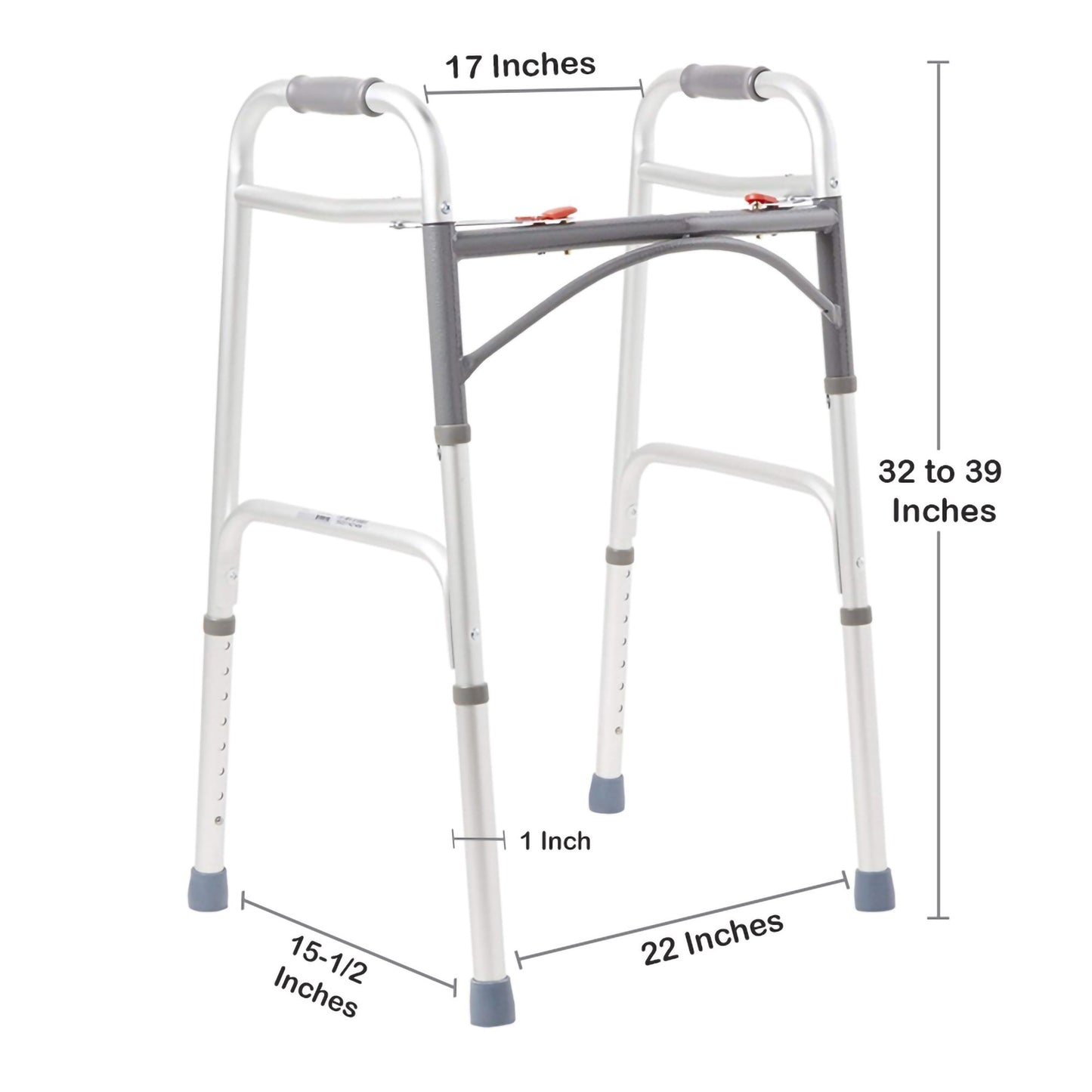 McKesson Aluminum Folding Walker, 32 – 39 Inch Height