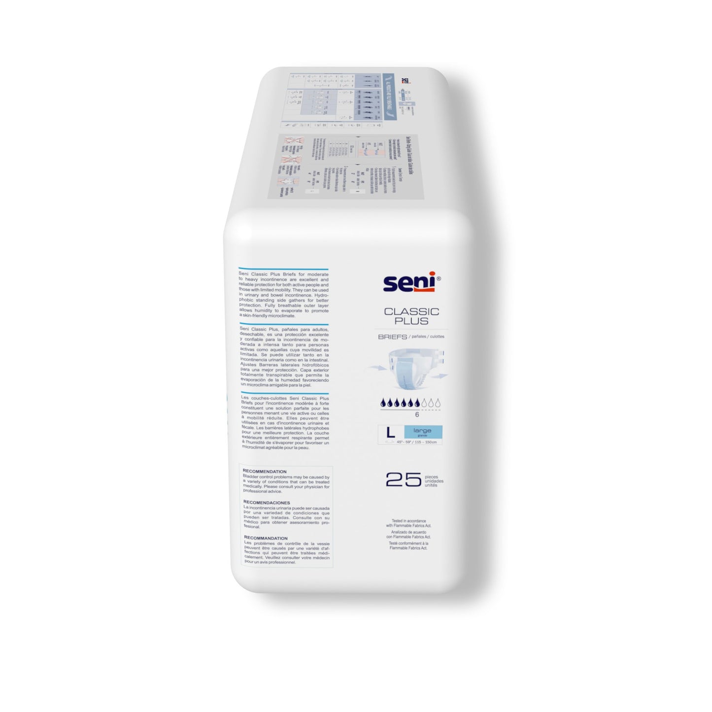 Seni® Classic Plus Moderate to Heavy Absorbency Incontinence Brief, Large