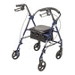 drive™ Steel Rollator with 6 Inch Wheels, Blue