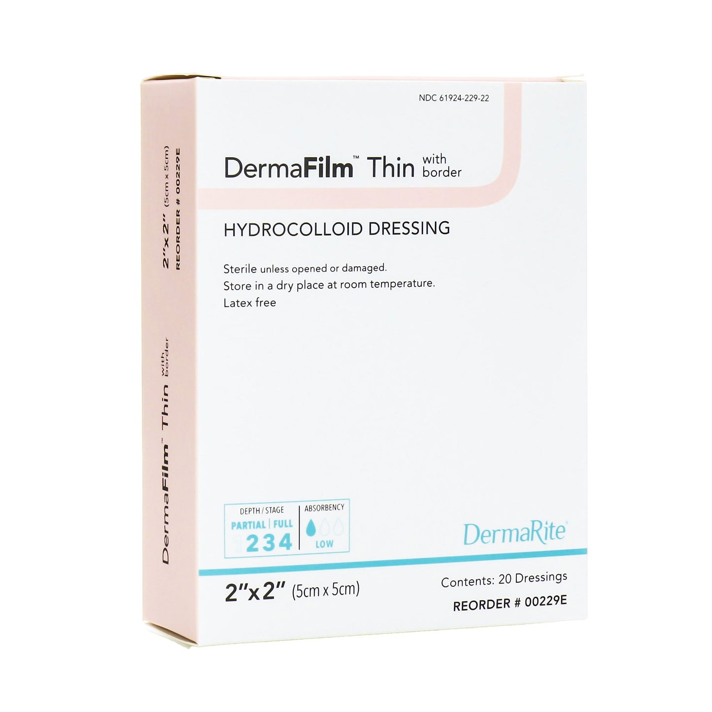 DermaFilm® Hydrocolloid Dressing, 2 x 2 Inch
