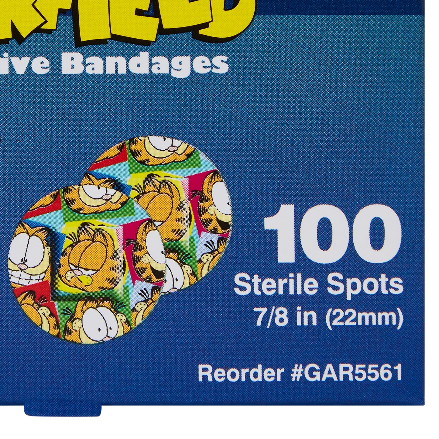 ASO Round Kid Design (Garfield) Adhesive Spot Bandage, 7/8 Inch