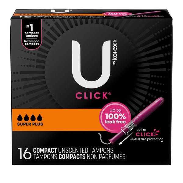 U By Kotex® Click® Compact Tampons Super Plus Unscented