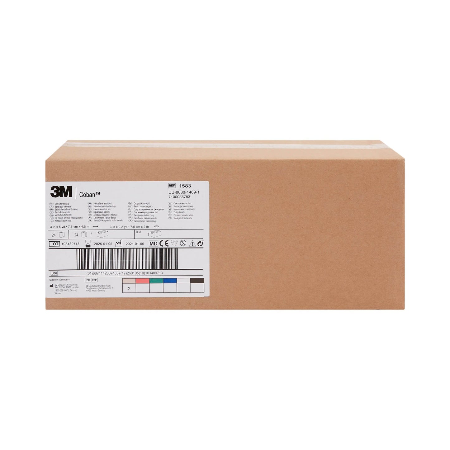 3M™ Coban™ Self-adherent Closure Cohesive Bandage, 3 Inch x 5 Yard, Tan