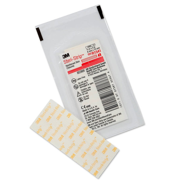3M Steri-Strip Skin Closure Strips, 1/4 inch x 3 Inch, Reinforced Strip, White