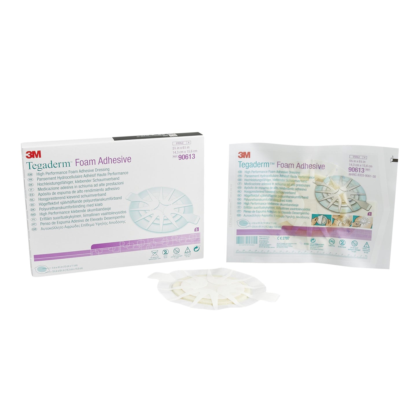 3M™ Tegaderm™ High Performance Adhesive w/ Border Foam Dressing, 14.3 x 15.6 cm