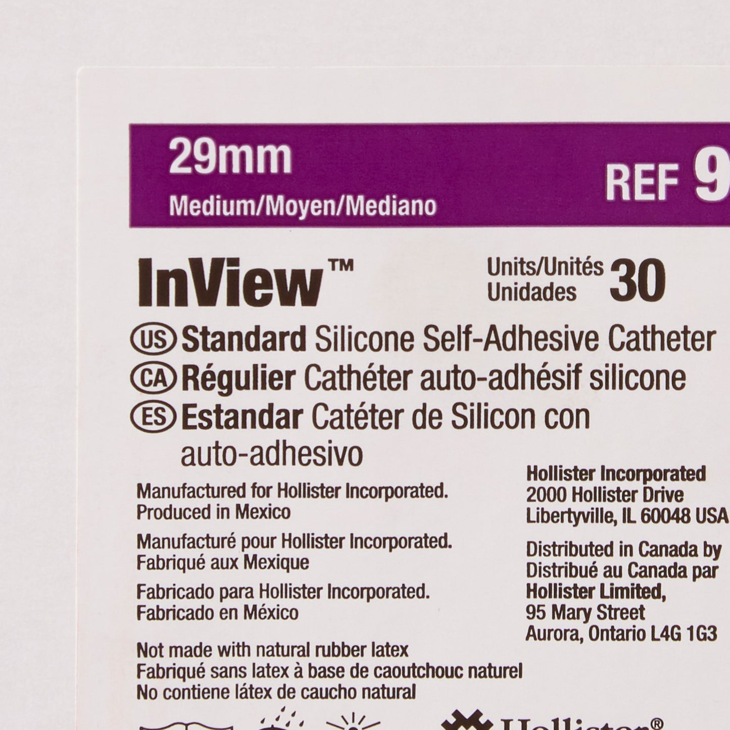 InView™ Silicone Male External Catheter, Self-Adhesive, Tapered Tip, Latex-Free
