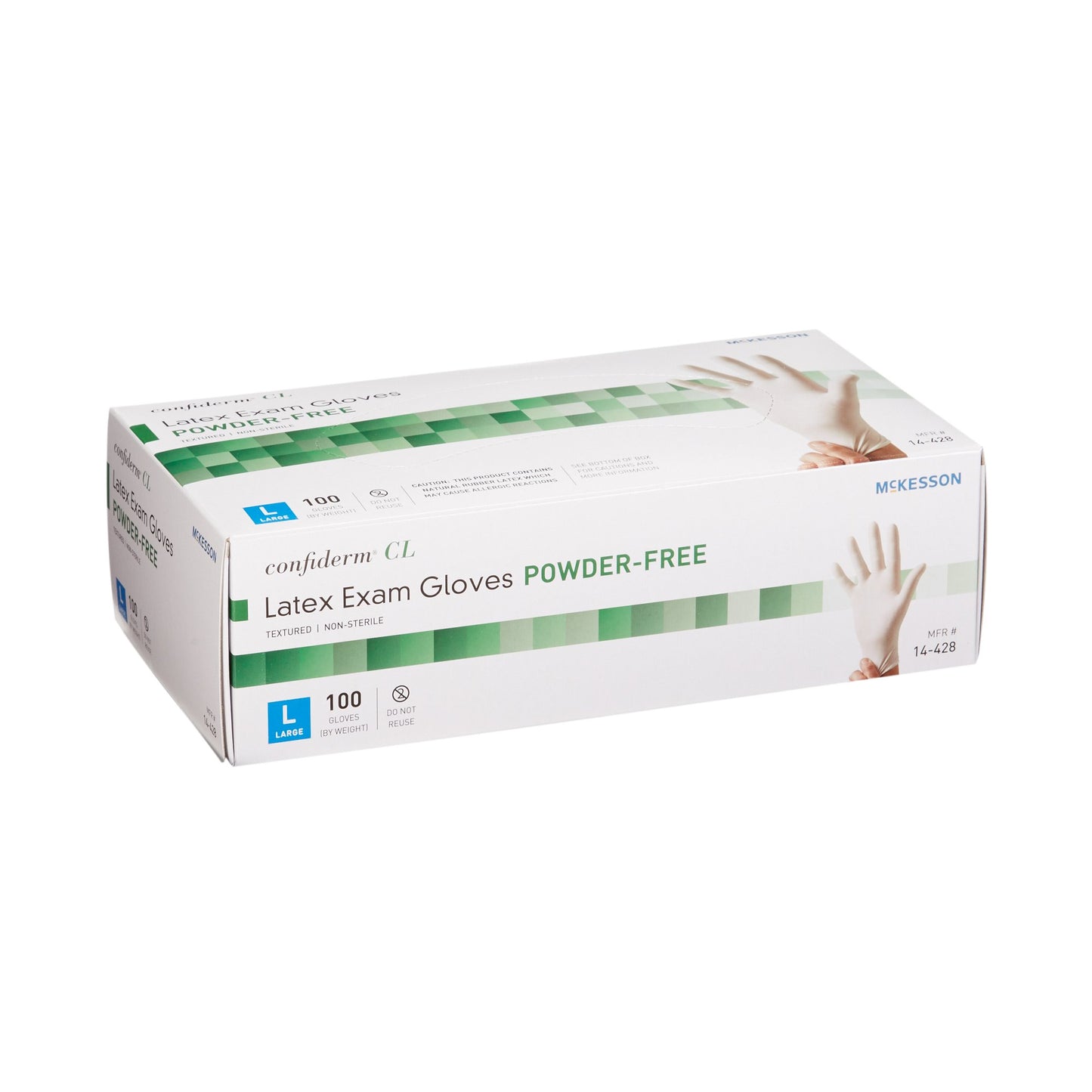 McKesson Confiderm® CL Latex Exam Glove, Large, Ivory
