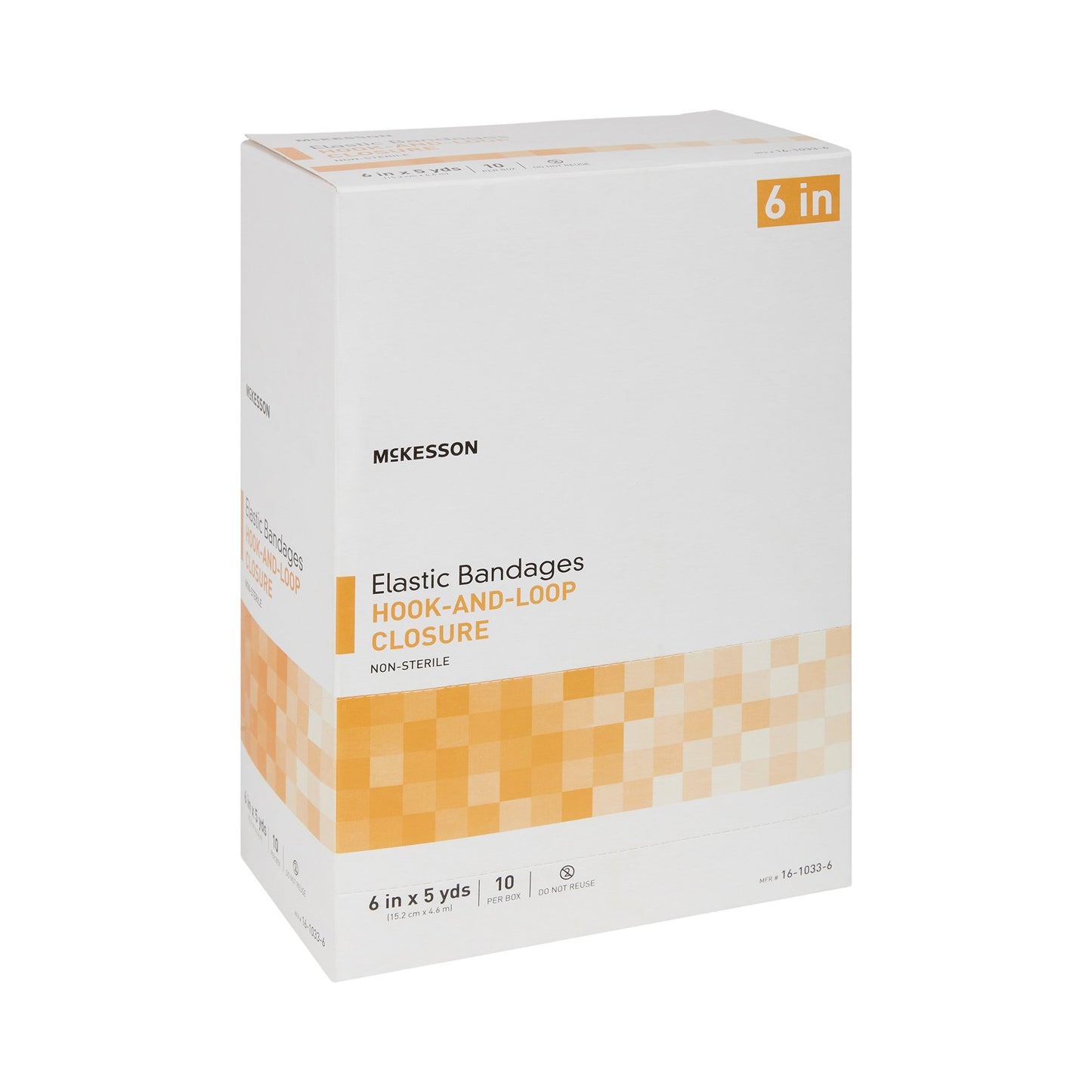 McKesson Hook and Loop Closure Elastic Bandage, 6 Inch x 5 Yard