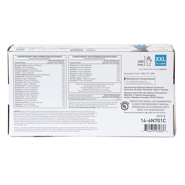 McKesson Confiderm® 6.8C Nitrile Exam Glove, 2X-Large, Blue