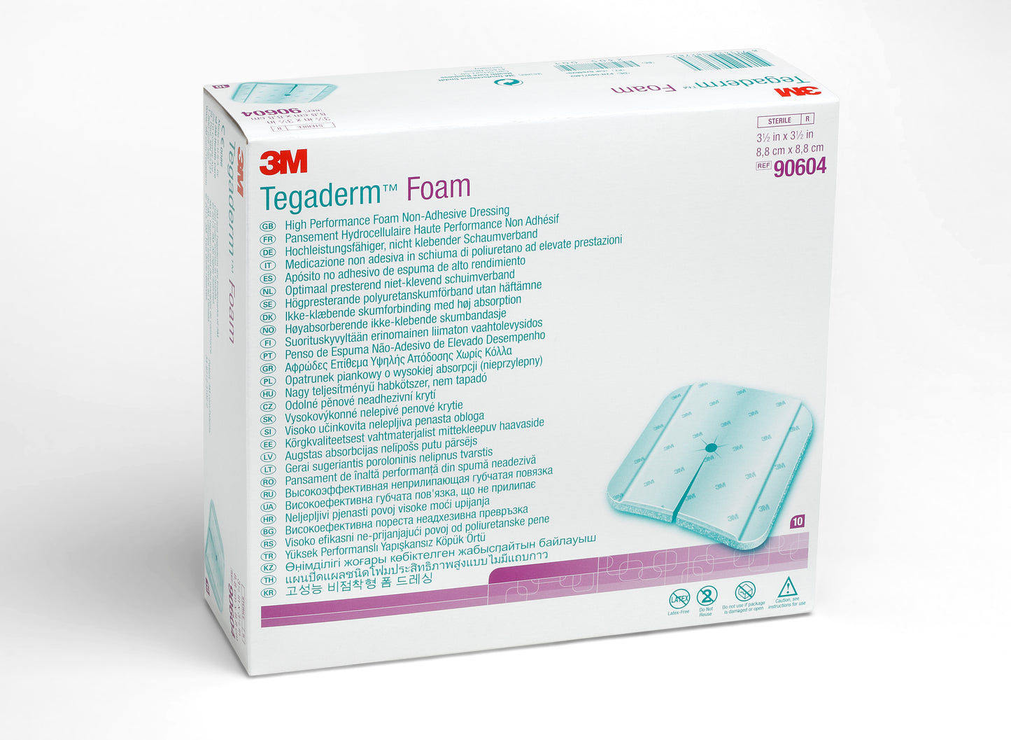3M™ Tegaderm™ High Performance without Border Foam Dressing, 8.8 x 8.8 cm
