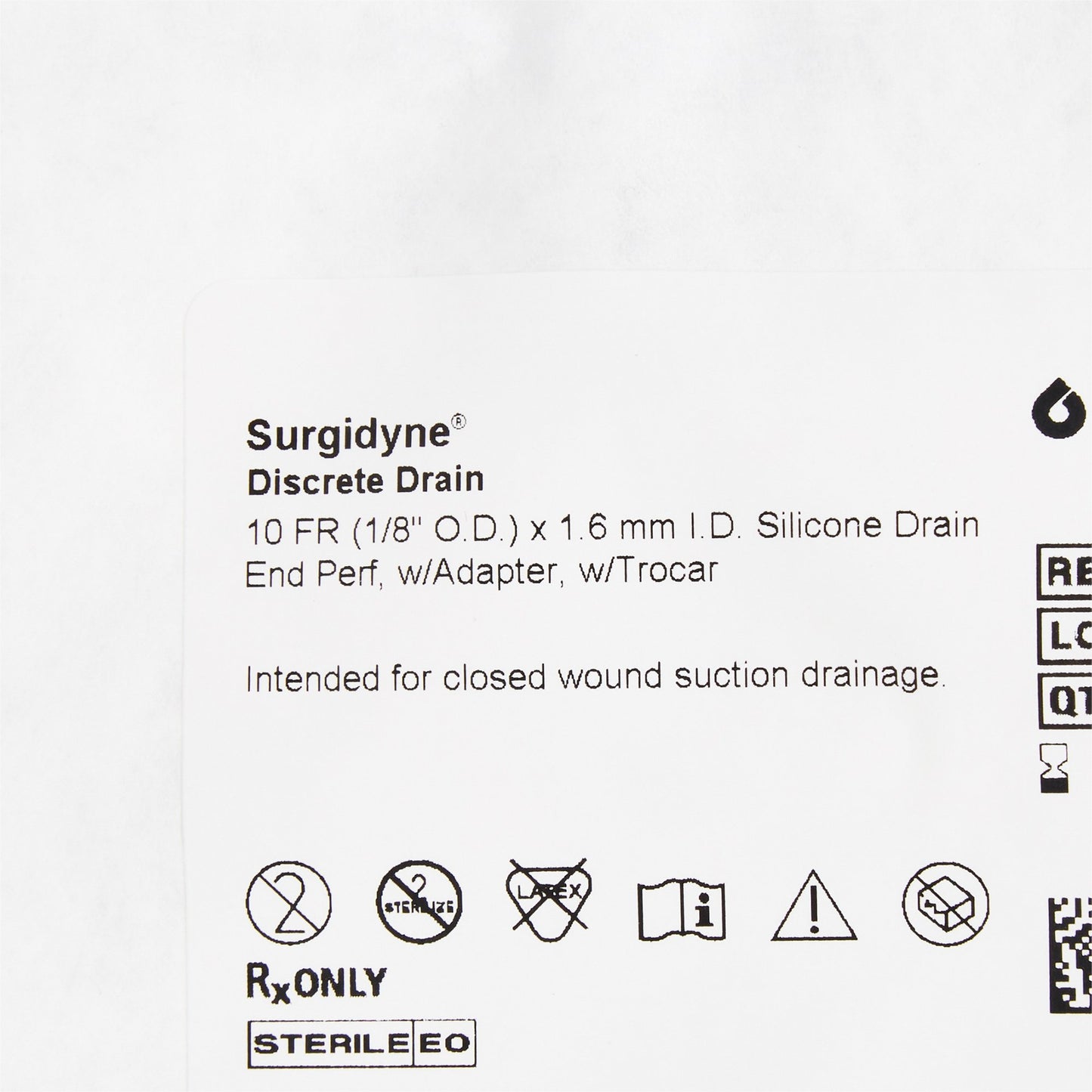 McKesson Wound Drain with Trocar, 10 Fr., 12-Inch Length