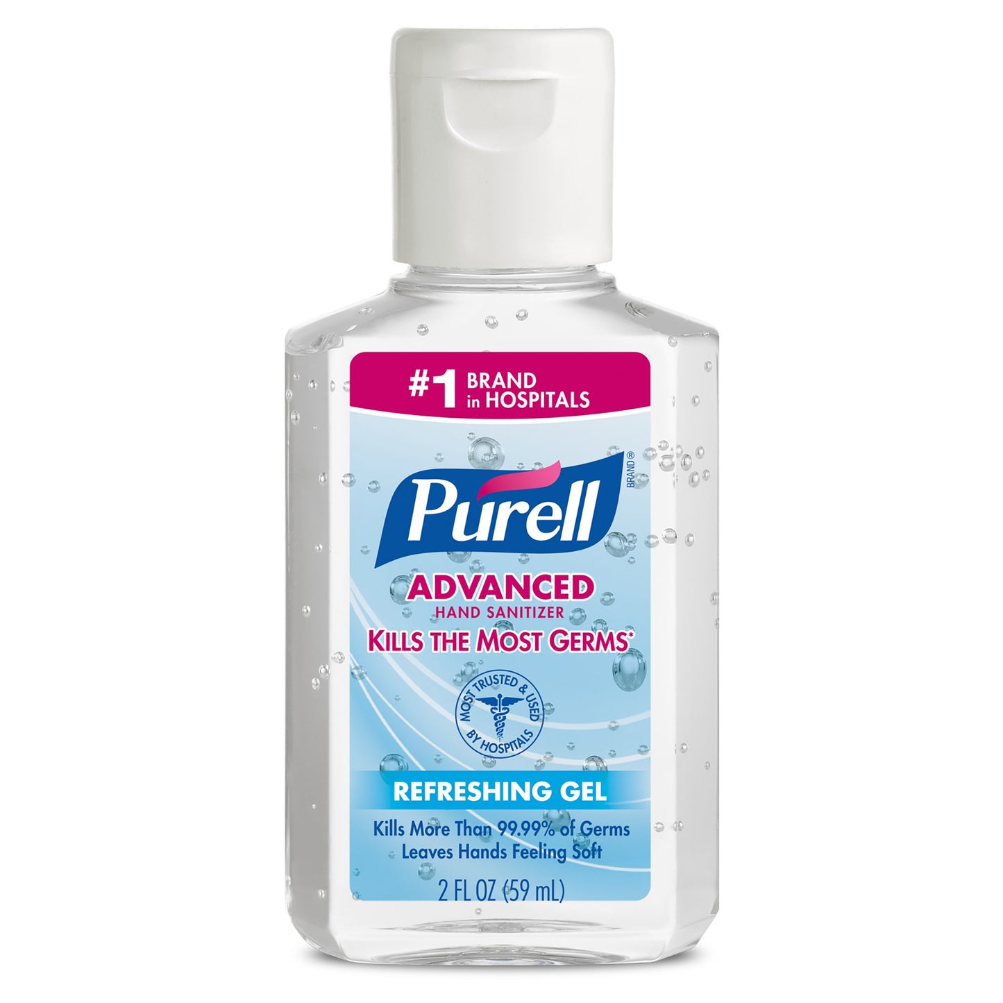 Purell Advanced Hand Sanitizer 70% Ethyl Alcohol Gel, Bottle, 2 ounces