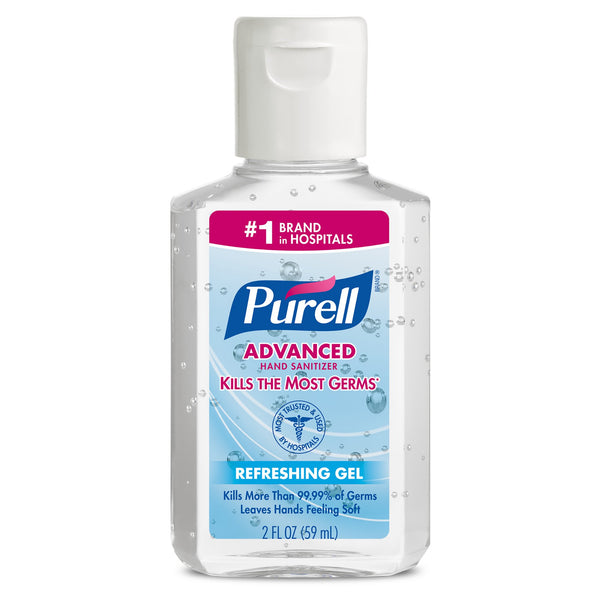 Purell Advanced Hand Sanitizer 70% Ethyl Alcohol Gel, Bottle, 2 ounces