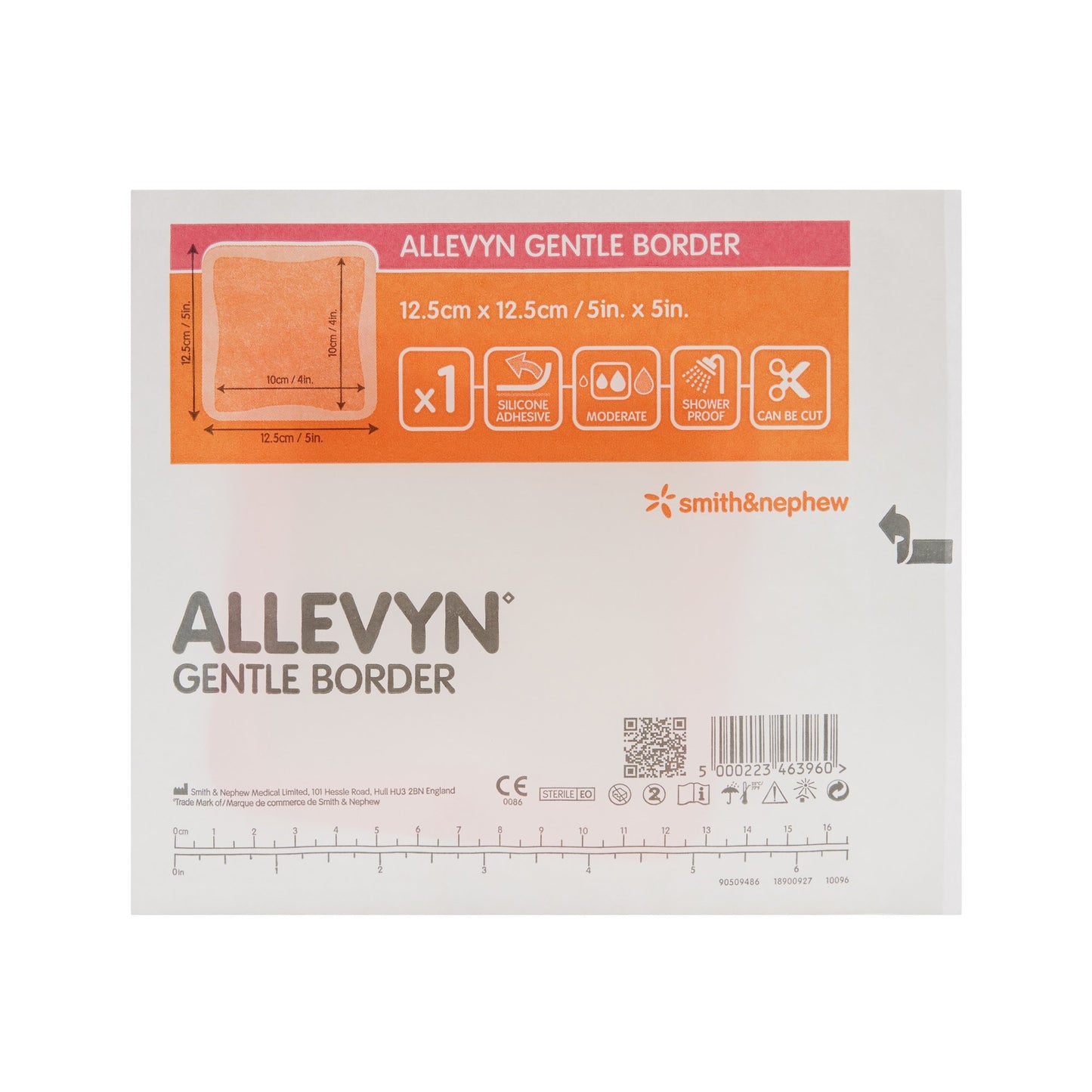 Allevyn Gentle Border Silicone Foam Dressing, 5 x 5 Inch