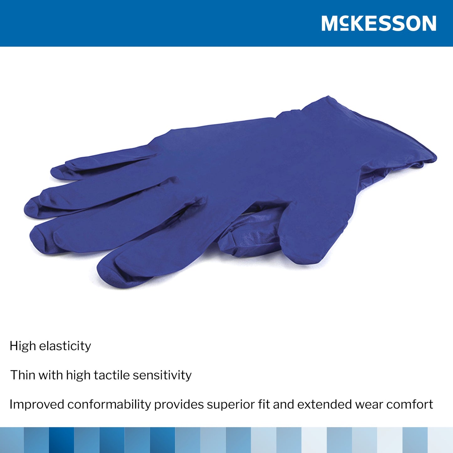 McKesson Confiderm® 3.0 Nitrile Exam Glove, Large, Blue