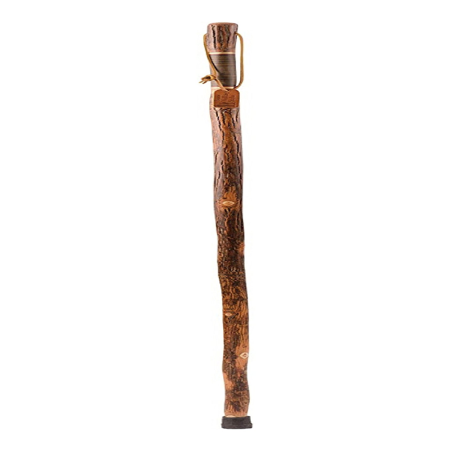 Brazos™ Exotic Leather Safari Hickory Rustic Walking Stick, 58-Inch