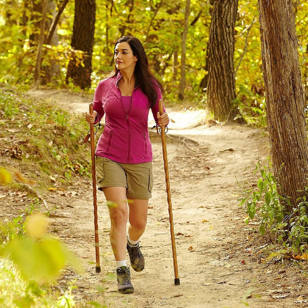 Brazos™ FitnessWalker Handcrafted Walking Stick, 48-Inch, Red