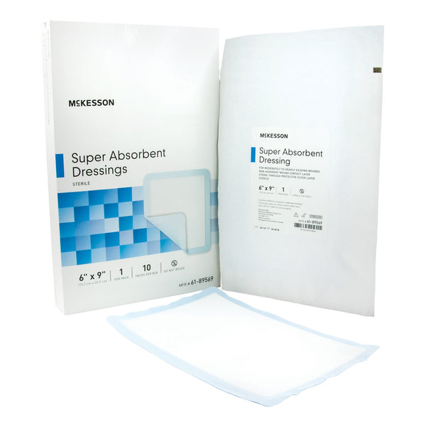 McKesson Super Absorbent Dressing, 6 x 9 Inch