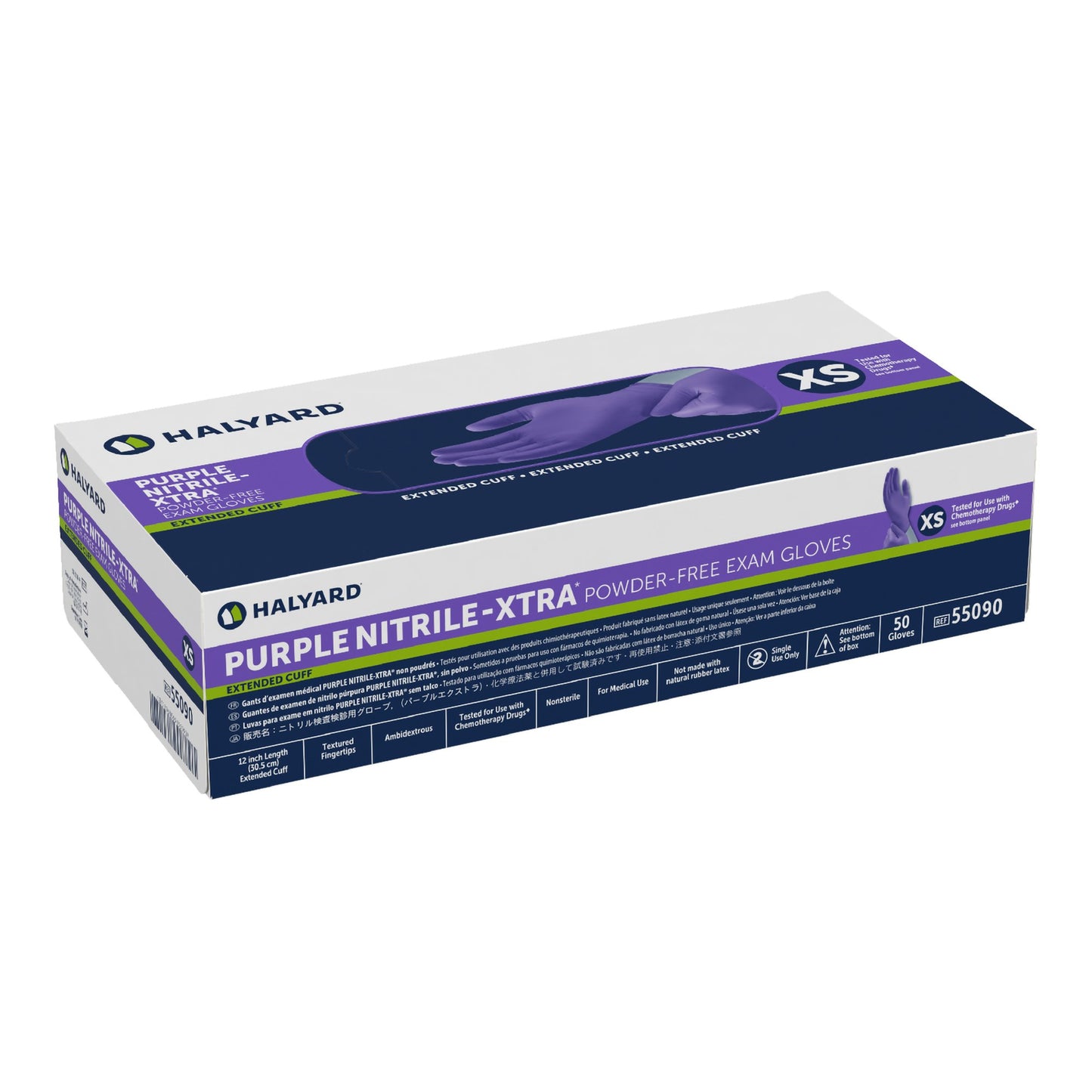Purple Nitrile-Xtra™ Extended Cuff Length Exam Glove, Extra Small, Purple